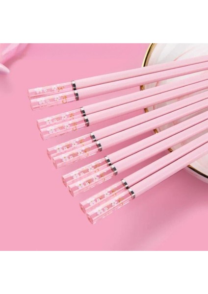 Luxury Pembe Renkli Sakura Desenli Chopstick (1 Çift) 1 Adet