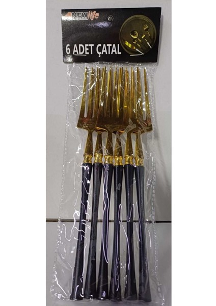 Luxury Fenomen 6 Adet Gold Renk Çatal 15CM Sarı Altın Renk Lüx Çatal 1 Adet