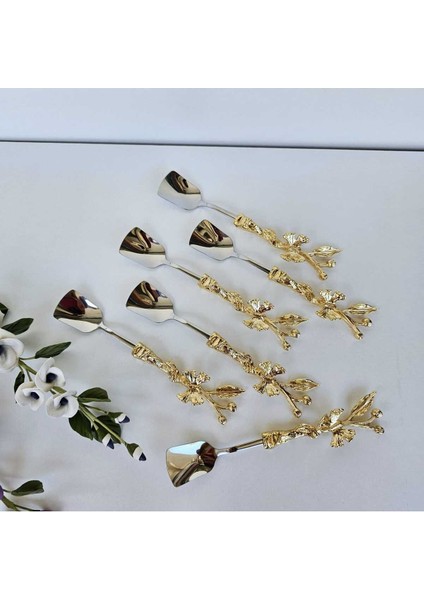 Luxury 6 Parça Kelebek Model Dondurma Kaşık Setimiz 1 Adet