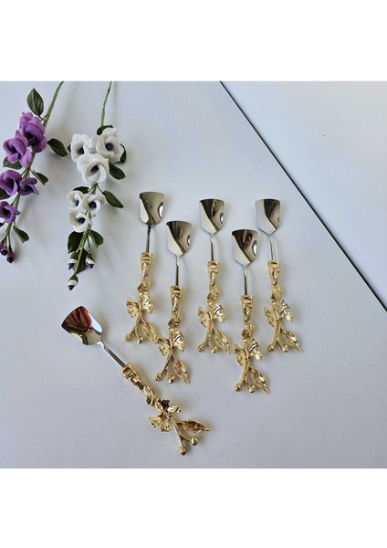 Luxury 6 Parça Kelebek Model Dondurma Kaşık Setimiz 1 Adet