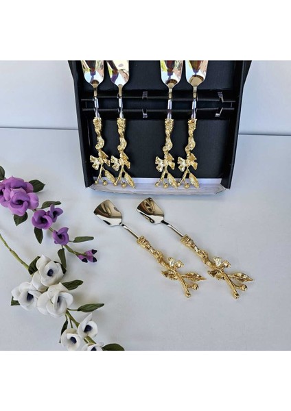 Luxury 6 Parça Kelebek Model Dondurma Kaşık Setimiz 1 Adet
