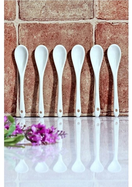 Luxury Porselen Büyük Sade 6 Lı Kaşık 13 cm 1 Adet
