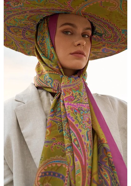 Yağ Yeşili Ed Scarf Iconic Collection Meyal Şal