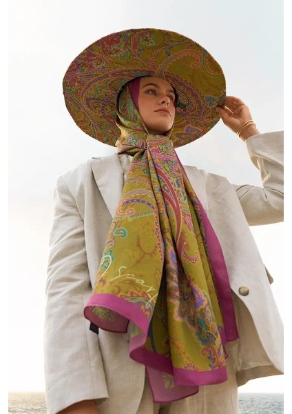 Yağ Yeşili Ed Scarf Iconic Collection Meyal Şal fiyatları