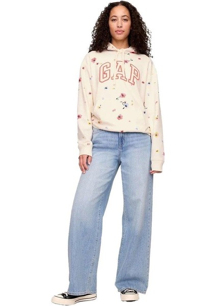 Logo Relaxed Havlu Kumaş Sweatshirt - 885589 fırsatları