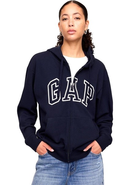 Logo Relaxed Fermuarlı Sweatshirt - 727433