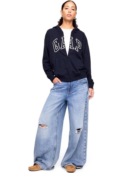 Logo Relaxed Fermuarlı Sweatshirt - 727433 fırsatları