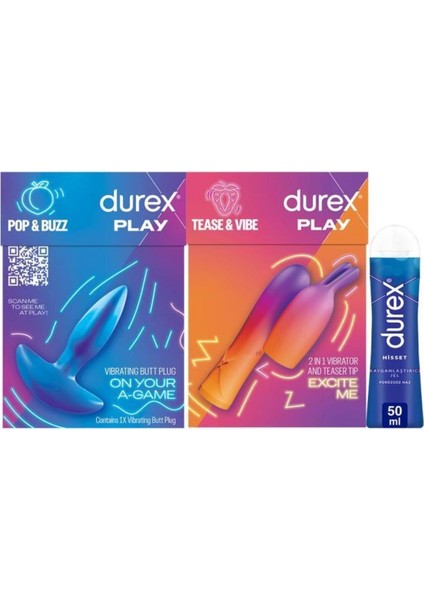 Titreşimli Plug Tıkaç + 2si1 Arada Titreşimli Vibratör & Uyarıcı Başlık + Hisset Jel 50 ml 1 Adet