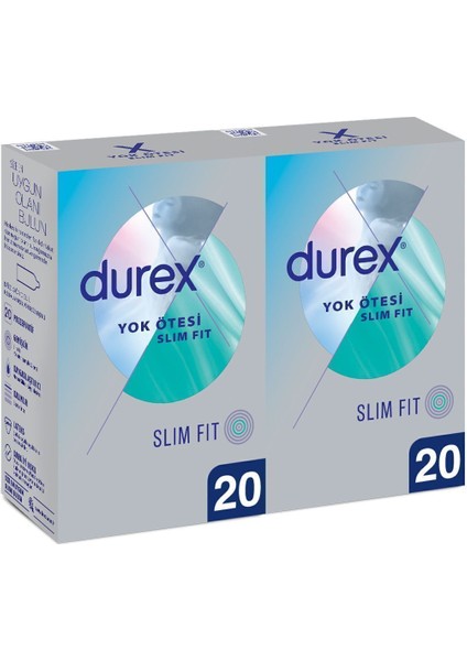 Yok Ötesi Slim Fit Ince Prezervatif 40'lı (20'li x 2 Adet) 1 Adet