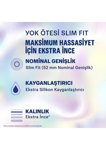 Yok Ötesi Slim Fit 40'lı İnce Prezervatif 40 Adet Aromasız Ekstra İnce ve Rahat Tasarım