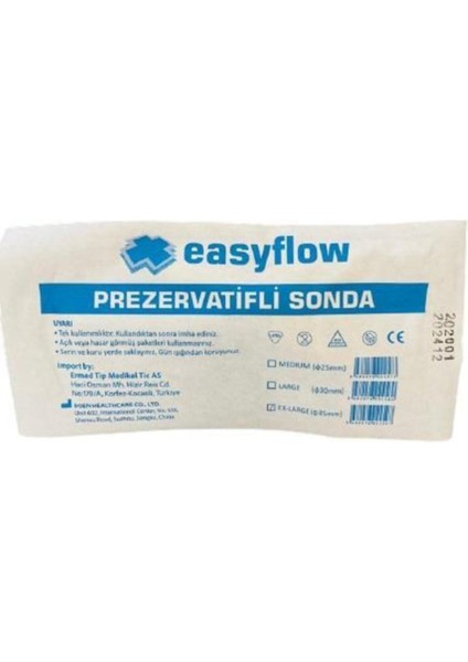 Yapışkan Şeritli Prezervatif Sonda 50 Adet 35MM Large 1 Adet