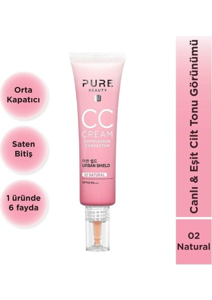 Luxury cc Cilt Kusurlarını Gizleyen ve Nemlendirici Krem SPF50 Pa+++ Natural 30ML..PB.. 1 Adet