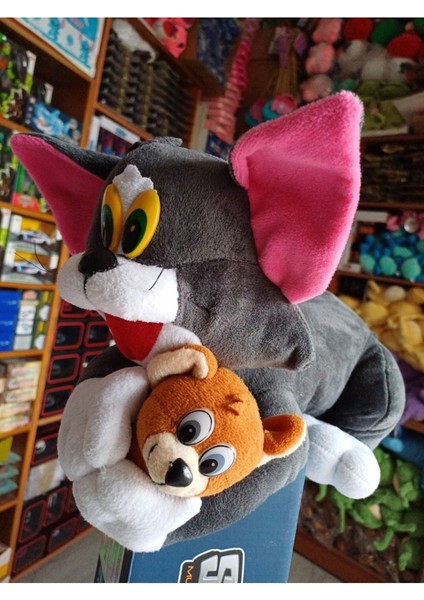 Luxury Tom ve Jerry Kedi Fare 2li Peluş Nostalji Oyuncak 45CM Siyah 1 Adet indirimleri