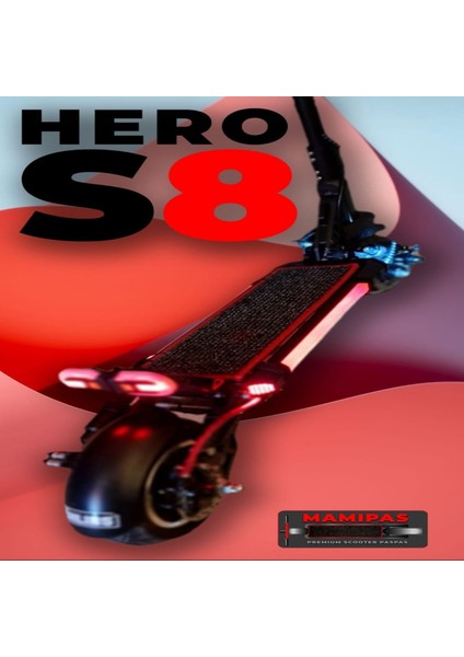 Elektrikli Scooter Aksesuar Koruyucu Paspas Hero S8 Uyumlu Düz Kırmızı Kenar Overloklu