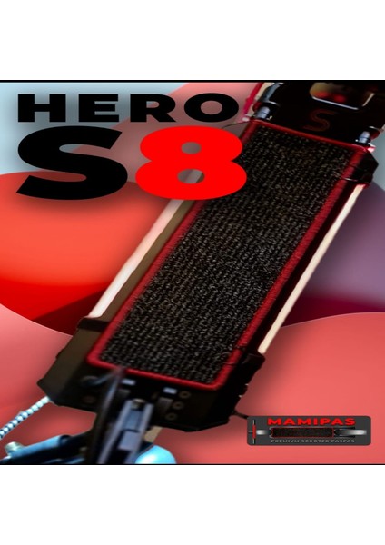 Elektrikli Scooter Aksesuar Koruyucu Paspas Hero S8 Uyumlu Düz Kırmızı Kenar Overloklu fiyatları