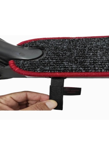 Elektrikli Scooter Aksesuar Koruyucu Paspas Hero S8 Uyumlu Düz Kırmızı Kenar Overloklu modelleri