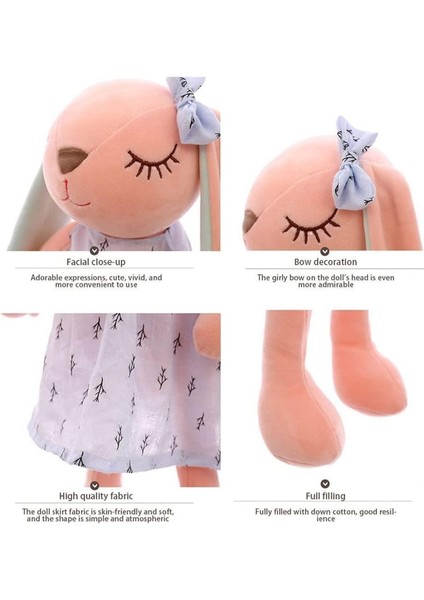 Luxury Ithal Kumaş Uzun Kulaklı Sevimli Tavşan Metoo Peluş Oyuncak Uyku & Oyun Arkadaşı 45 Cm. 1 Adet modelleri