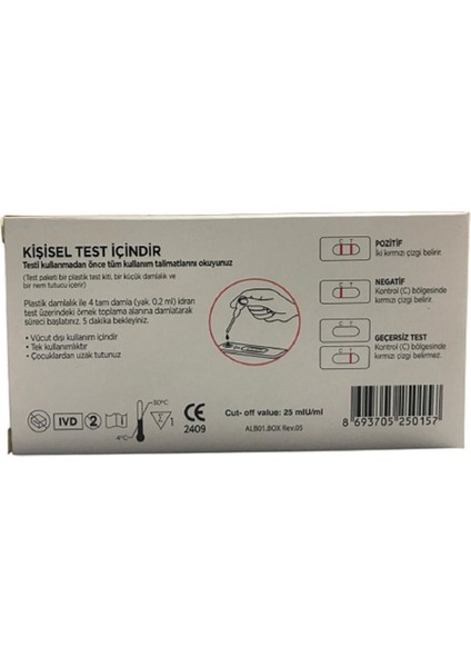 1 Adet Hamilelik Testi 1 Adet