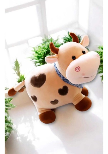 Luxury Toyzz 50 cm Kalpli Sevimli Peluş Oyuncak Inek 1 Adet