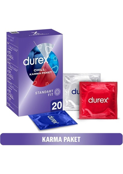 Chill Karma Paket Prezervatif 20’li (Yok Ötesi Ekstra His X8, Yakın Hisset X8, Klasik X4) 1 Adet