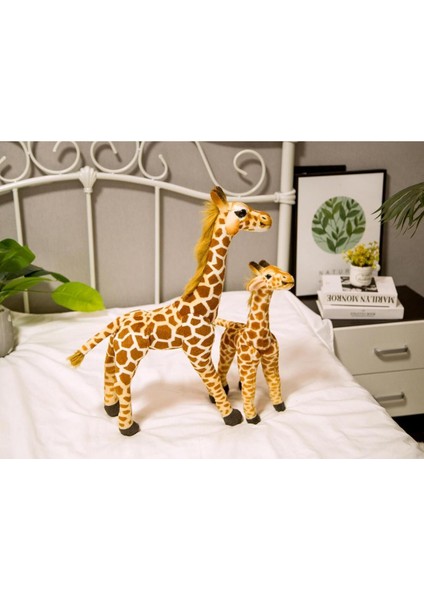 Luxury Gerçek Görünümlü Ithal Kumaş Cam Göz Zürafa Zuzu Peluş Oyuncak Oyun & Uyku Arkadaşı Büyük Boy 60 Cm. 1 Adet indirimleri