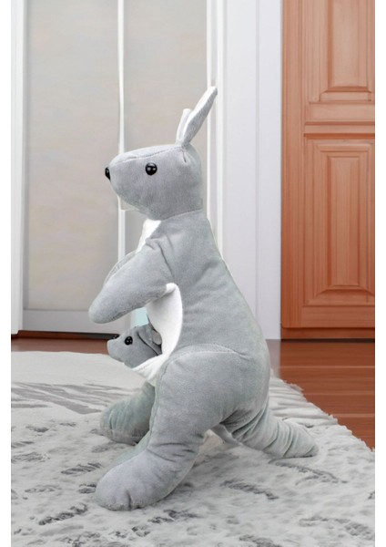 Luxury Yavrulu Kanguru Peluş 42CM Gri 1 Adet