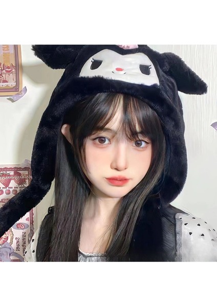 Luxury Sanrio Kuromi Işıklı Kulakları Oynar Şapka Sanrio Kuromi Hediyeliik Rengarenk 1ADT 1 Adet modelleri