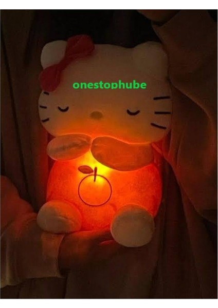 Luxury Uyku Arkadaşı Hello Kitty Nefes Alan Peluş Ayı Müzikli Işıklı Ritmik Solunum Hareketli Peluş Oyuncak 1 Adet