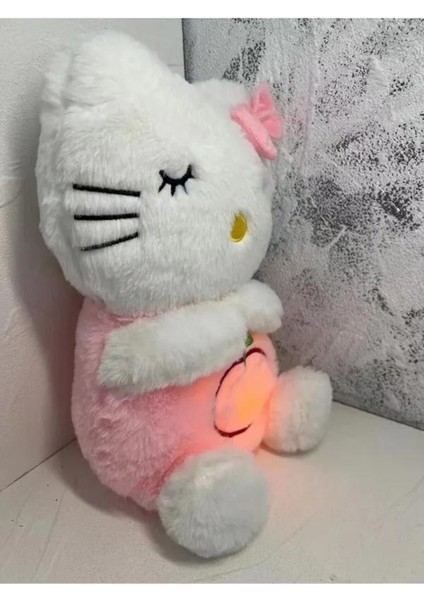 Luxury Uyku Arkadaşı Hello Kitty Nefes Alan Peluş Ayı Müzikli Işıklı Ritmik Solunum Hareketli Peluş Oyuncak 1 Adet