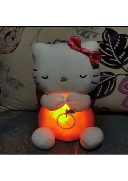 Luxury Uyku Arkadaşı Hello Kitty Nefes Alan Peluş Ayı Müzikli Işıklı Ritmik Solunum Hareketli Peluş Oyuncak 1 Adet