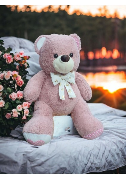 Luxury Toyzz 80 cm Koyu Kahve Pelus Ayı Oturan Kısa Bacaklı Tombul Ayıcık Uyku Arkadaşı 1 Adet