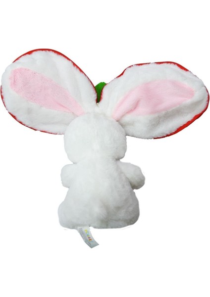 Luxury 35 cm Peluş Özel Hediye Çilek Tavşan Özel Tasarım- Fermuarlı Yapısıyla Hem Çilek Hem De Tavşan Kırmı 1 Adet