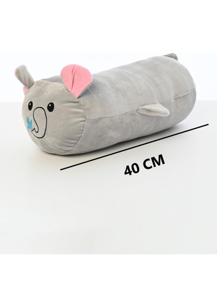 Luxury Fil Figürlü Peluş Oyuncak Yastık Yumuşak ve Sevimli 40 cm Rulo Gri Peluş Oyuncak 1 Adet fırsatları