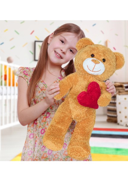 Luxury 50 cm Kalpli Peluş Sevimli Ayıcık 1 Adet