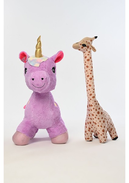 Luxury Peluş Dolgulu Boynuzlu ve Kanatlı Dev Unicorn Oyun Arkadaşı 100 cm 1 Adet