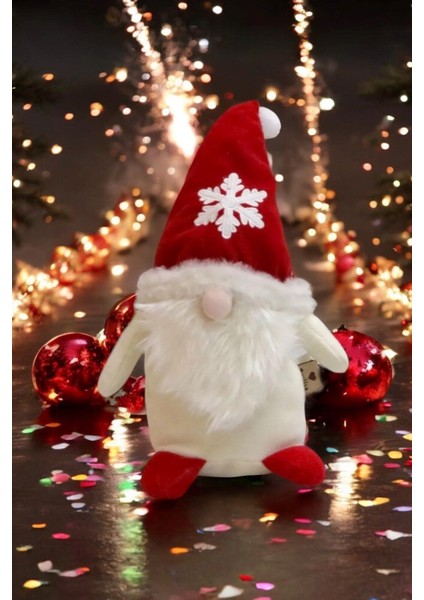 Luxury Cüce Elf Gnome 45 cm Beyaz Yılbaşı Dekoru ve Peluş Oyuncağı 1 Adet