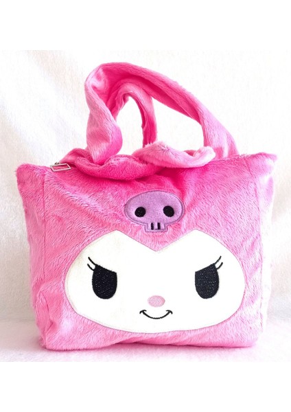 Luxury Kuromi Karikatür Peluş Çanta 30X25 (Pembe) 1 Adet