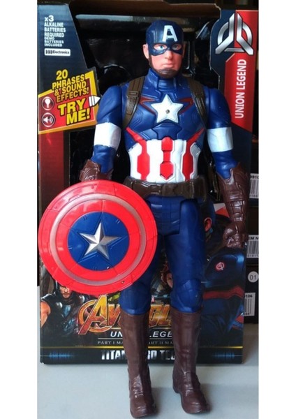Luxury Fx America Figür 30 cm Işıklı Sesli Kaptan Amerika Figür Star Collection 210035 1 Adet