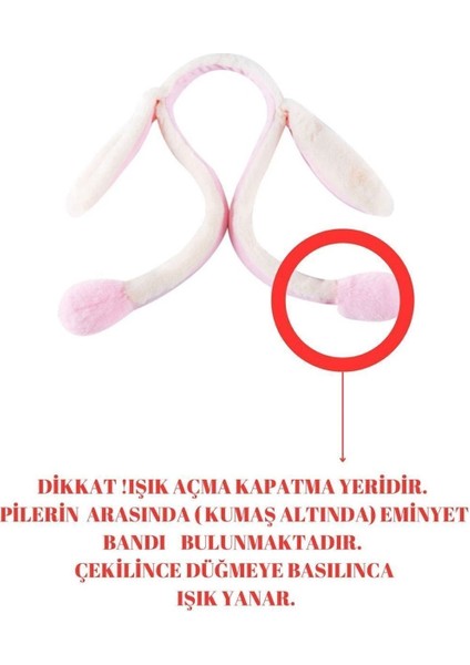 Luxury Hediyelik Işıklı Taç Renkli Işıklı Hareketli Oynar Kulaklı Sevimli Peluş Tavşan Çocuk Tac 1 Adet fiyatları