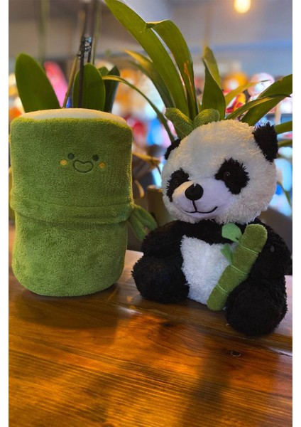 Luxury Özel Hediye Bambu Panda Özel Kese Tasarımlı Peluş Panda Oyuncak 1 Adet