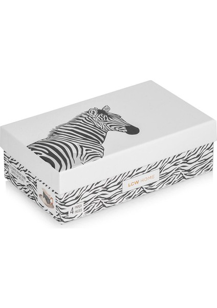 Lcw Home Zebra Baskılı 2 Kişilik Porselen Kahve Fincan Takımı 90 ml