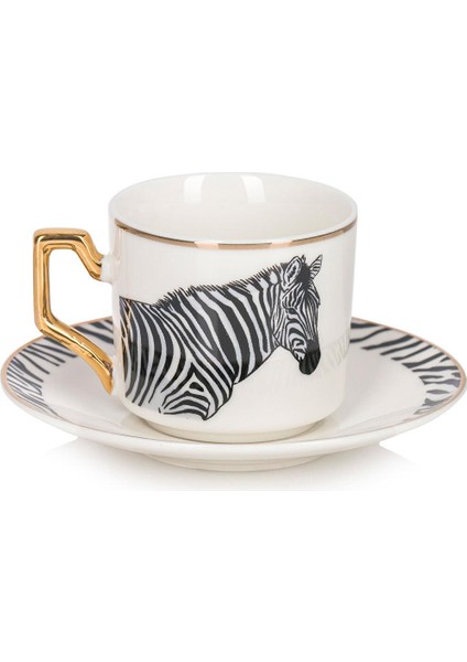 Lcw Home Zebra Baskılı 2 Kişilik Porselen Kahve Fincan Takımı 90 ml
