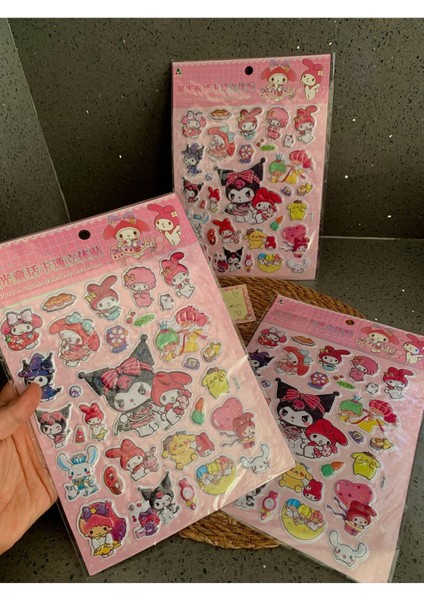 Luxury Sanrio 2 Adet Sticker Kuromili Renkli Yaptıcı Okul Kırtasiye Ürünü 1 Adet