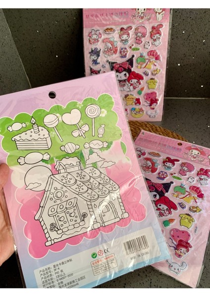 Luxury Sanrio 2 Adet Sticker Kuromili Renkli Yaptıcı Okul Kırtasiye Ürünü 1 Adet modelleri