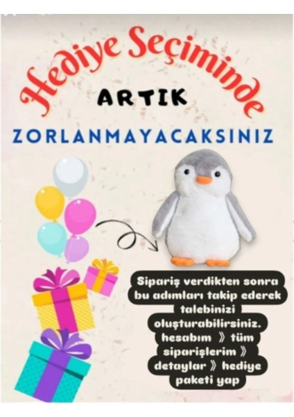 Luxury Peluş Uyku Arkadaşı ve Pembe Sevimli Penguen Oyuncak Yastık 1 Adet