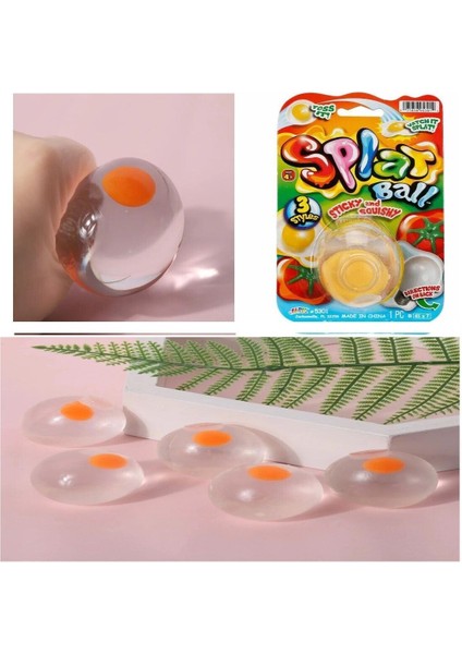 Luxury Yumuşak Yumurta Squish Attack Streç Gıdalar Yapışkan Yumusta Skuşhi Splat Ball 5.5 cm 1 Adet