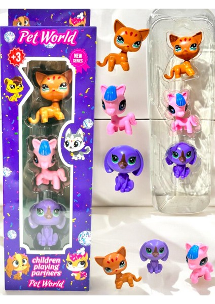 Luxury Minişler Pet Shop Minişler Littles Pet Shop Neşeli Minişler 3lü Set 1 Adet