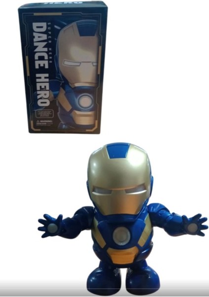 Luxury Pilli Işıklı Dans Eden Robot Demiradam Batman Dance Hero Ironman 20 cm 1 Adet