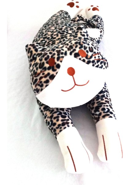 Luxury Uyku Arkadaşım Yumuşak Yatan Peluş Kedi Yastık 70 Cm. (Leopar) 1 Adet modelleri
