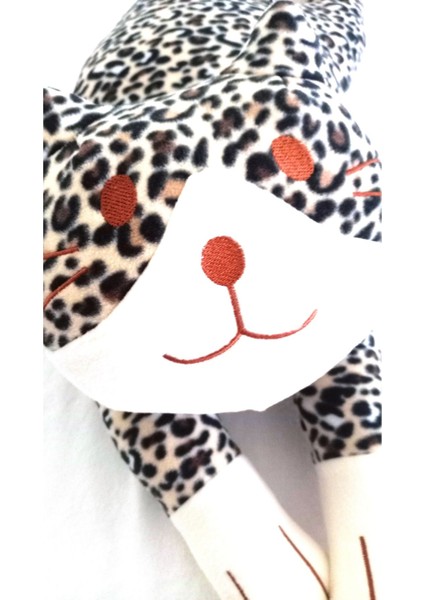 Luxury Uyku Arkadaşım Yumuşak Yatan Peluş Kedi Yastık 70 Cm. (Leopar) 1 Adet indirimleri